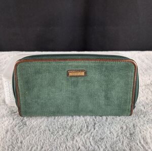 Rosetti Green Zip Around Corduroy Wallet – Removable Card Wallet, Organizer